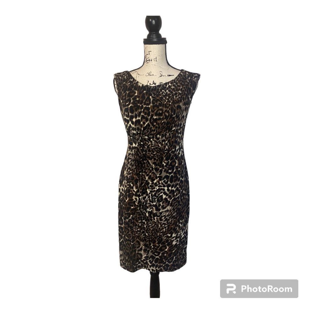 Connected Petite Leopard Wrap Dress